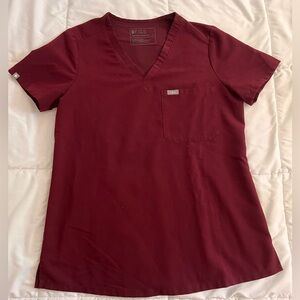 Figs Women's Burgundy Zamora™ - Scrub Top - S / Burgundy